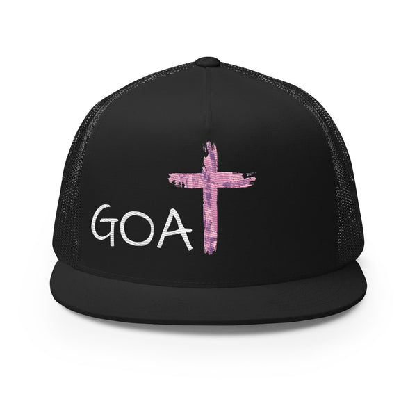 GOAT Pink Script Trucker Cap Embroidered