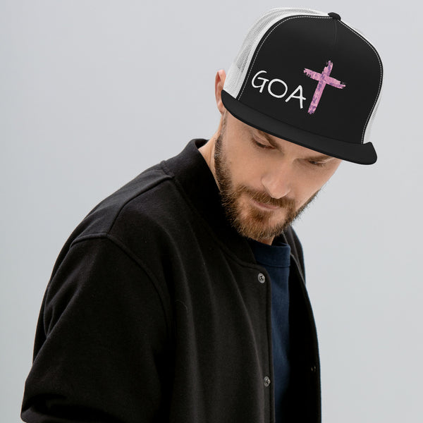 GOAT Pink Script Trucker Cap Embroidered