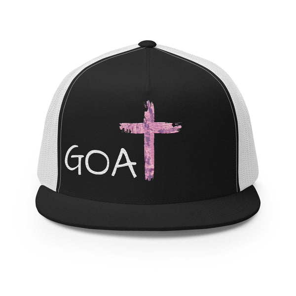 GOAT Pink Script Trucker Cap Embroidered