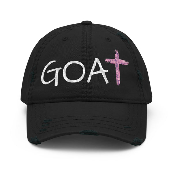 GOAT Unisex Distressed Hat