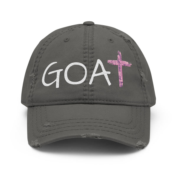 GOAT Unisex Distressed Hat