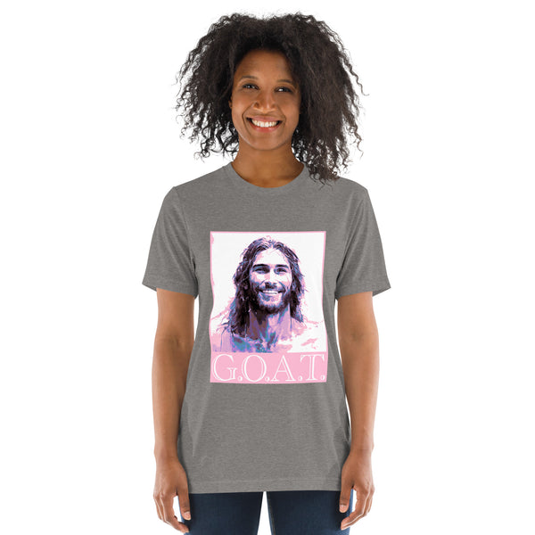 GOAT Jesus Tri-Blend Form Fitting T-Shirt